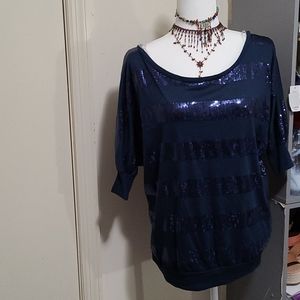 Sparkling color block shirt